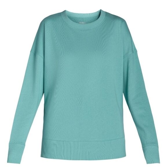 🩵NWT Aqua Lightweight Hi-Low Long Sleeve Sweatshirt Large - Picture 4 of 12